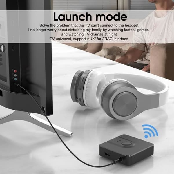 Bluetooth 5.0 sender/modtager - 2-i-1 trådløs lydadapter sender og modtager til PC, TV og telefon HB017[DB]