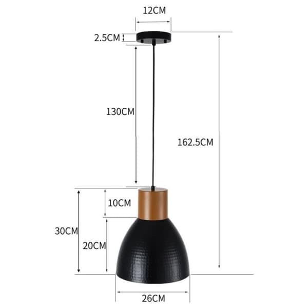 Modern Dome Ceiling Lights, Premium Quality Black Finish with Hammered Metal Shade for a Refined Touch, Adjustable Ceiling Lighting for Your Home