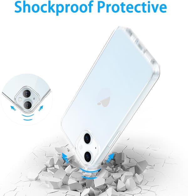 Clear TPU Case for iPhone 15, Slim Soft Transparent Shockproof Cover, Thin Lightweight Protective Shell[GPA]