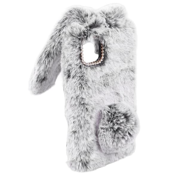 Cute Rabbit Ear Plush Phone Case Soft Grey Rabbit Ear Phone Protective Case for Iphone 11