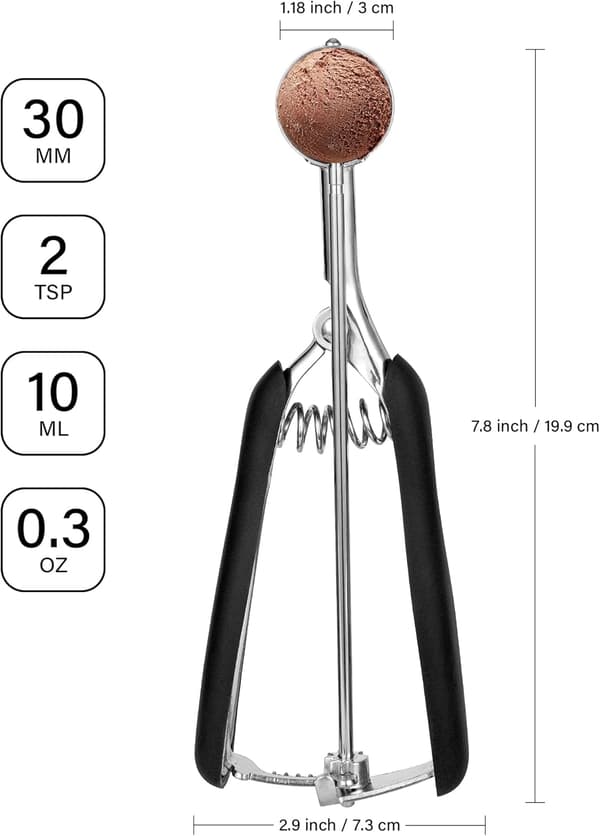 Isske - Rustfrit Stål - 3 cm - Ekstra Lille - Komfortabel - Sort