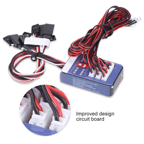 Blinkende LED-lyssæt til 1/10 1/8 RC Bil/Lastbil/Crawler - 12 LED'er