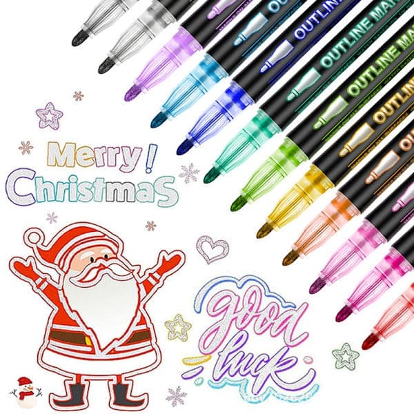 Glitterpen 8 farver metalspids gelpen til scrapbooking påskepynt [YJD] farver