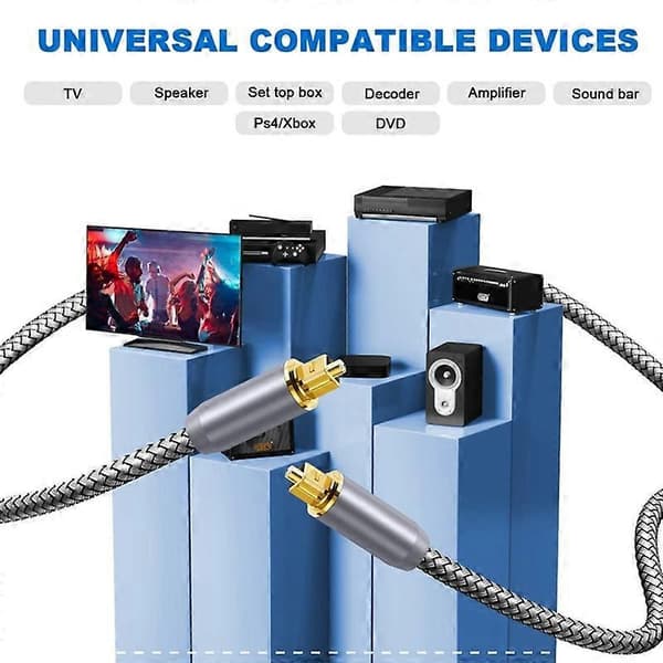 15m Toslink Gold Plated Optical Cable Digital Optical Audio Cable Strain Relief Fiber Optic Line