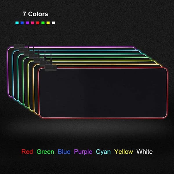 RGB Gaming Mouse Pad 800×300×4mm Thick Extended Gaming Mouse and Keyboard Mat with Non-Slip Rubber Base and 7 Lighting Modes