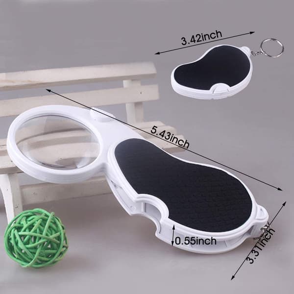 Magnifying Glass with Light, Illuminated Magnifying Glass, 5x Handheld Magnifying Glass Small Illuminated Foldable Hand-Illuminated Magnifying Glass