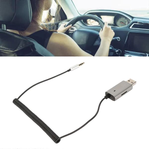 Lydmottaker Bil BT 5.1 Aux-adapter USB til 3,5 mm Jack Bil BT-mottaker for bilstereo hjemme