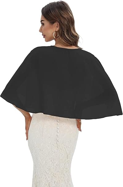 Keivvsh Capelets til kvinder Chiffon Cape Sjaler og Wraps til – blød – til fest