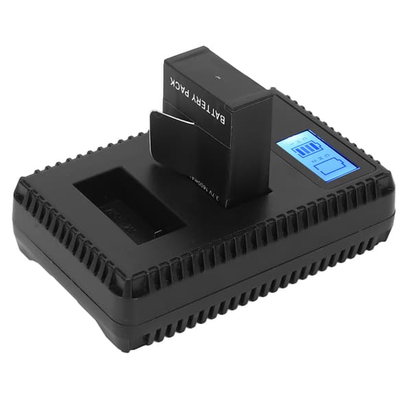 Dobbelt oplader til batteri med LCD-skærm, dobbelt USB-oplader med 1 batteri til Hero 2 3 kamera