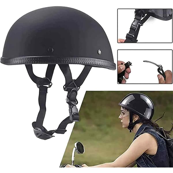 Half-shell helmet for adults, impact-resistant lightweight helmet with adjustable length and DOT-approved certification, open helmet for