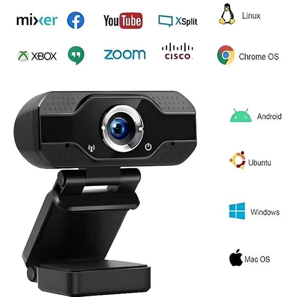 1080P Full HD Live Streaming Webcam med Støjreduktion og USB Plug and Play PC Webcam til Video og Optagelse