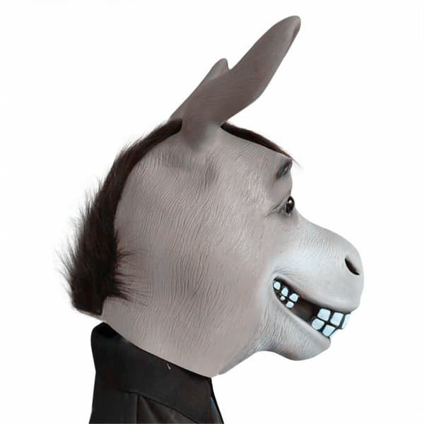 Æselmaske Dyremaske Kostumefest Cosplay Latexmaske Til Halloween