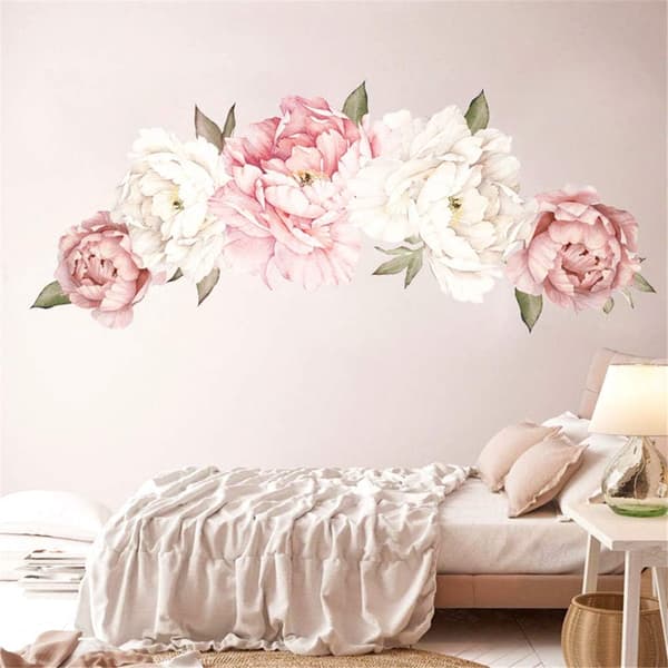 Large DIY Wall Decal Peony Rose Flower Waterproof Wall Art Decoration