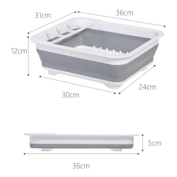 Durable & Lightweight Plastic Cutlery Tray, Silicone Dish Rack for Quick Drying, Foldable Dish Rack Folds Flat for Space Saving