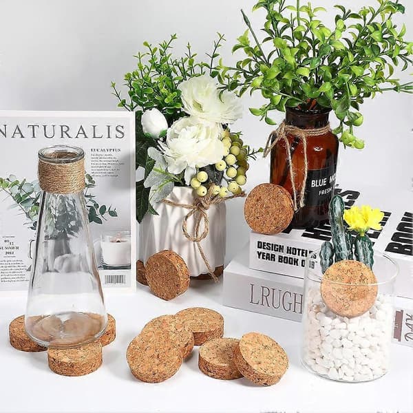 30 st växtkrukmattor med halkfri effekt, inomhus utomhus, solida korkträdslyftare för växter och blommor