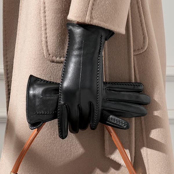 Elegant Windproof Gloves for Women - Windproof and Warm Gloves with Touchscreen Function, Suitable for Cold Weather W [DB] Black