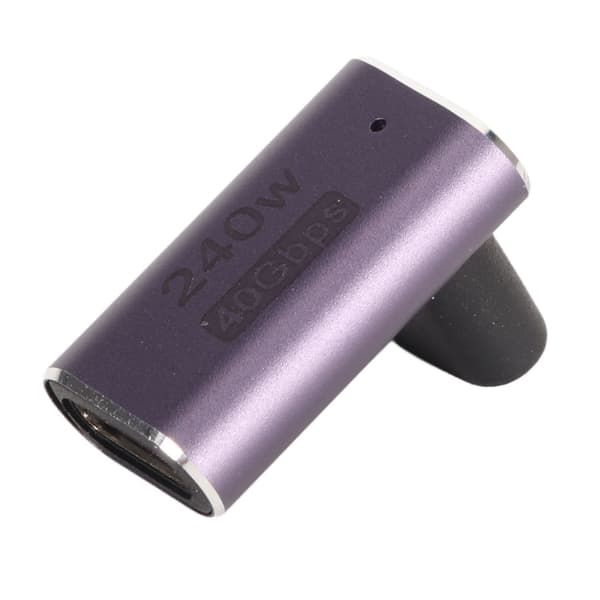 USB C suorakulmainen sovitin tukee PD 240W pikalatausta 40Gbps 8K 60Hz projektionäyttöä LED-valolla Thunderbolt 3 4:lle