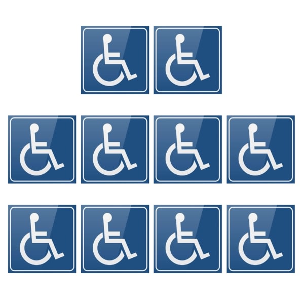 Dekaler för funktionshindrade rullstolsskyltar, handikappskylt, handikappskylt, självhäftande klistermärke, 3''/4'' 2 storlekar 76,2x76,2 mm 76.2x76.2mm