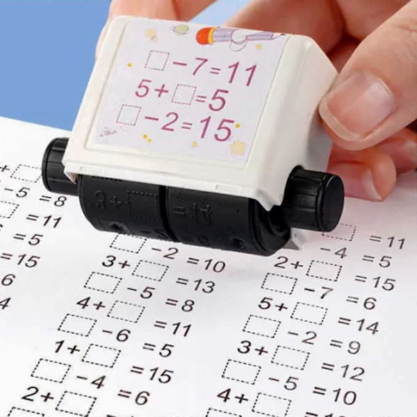 Additions- og Subtraktions-Matematik Stempel Arithmetisk Værktøj Rulle 1-20 Digital Undervisningsstempel Rulle Stempel til Hjemmeskole Børnehave