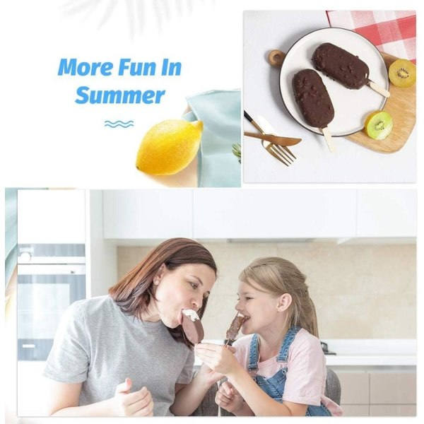 Popsicle-formar i silikon - Set med glassformar - Tårta