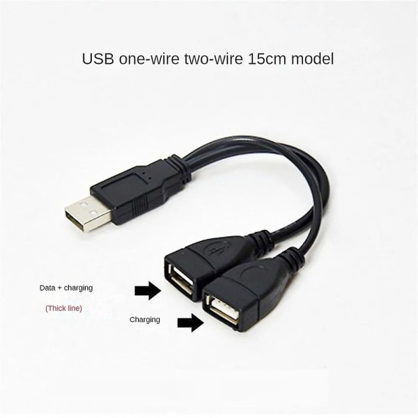 Høj kvalitet 1 hanstik til 2 hunstik USB 2.0 forlængerledning Datakabel Strømadapter Konverter Splitter Usb 2.0 kabel