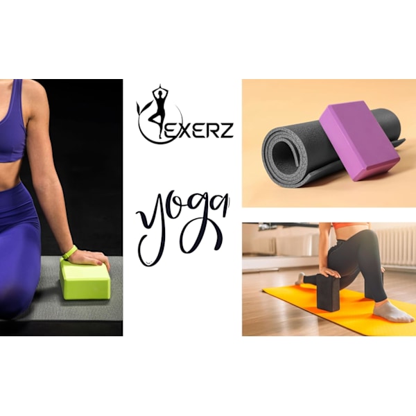Yogablokke 2 stk. Fitnessklodser - Komfortable yogablokke til fitness, skridsikre, lette og rejsevenlige til pilatesøvelser Pink