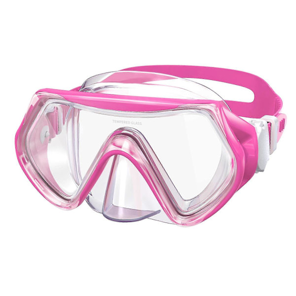 Findway 5-16 Dykke- og snorkelmaske for barn med nesedeksel, antidugg/UV-beskyttelse, 180 videovision svømmebriller for gutter og jenter Pink