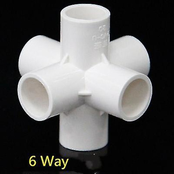 PVC Rörskarv Kopplingar 3 4 5 6 Vägs Slangdelare 20-50mm Trädgårdsbevattning Vattenrör Kopplingsadapter Gör-det-själv Hyllskarv 25mm 6 Way