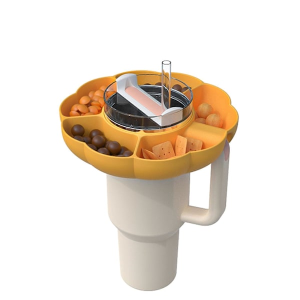 5-fack Snacksbricka för Mugg Återanvändbar Tvättad Mugg Matbricka för Muggtillbehör Orange