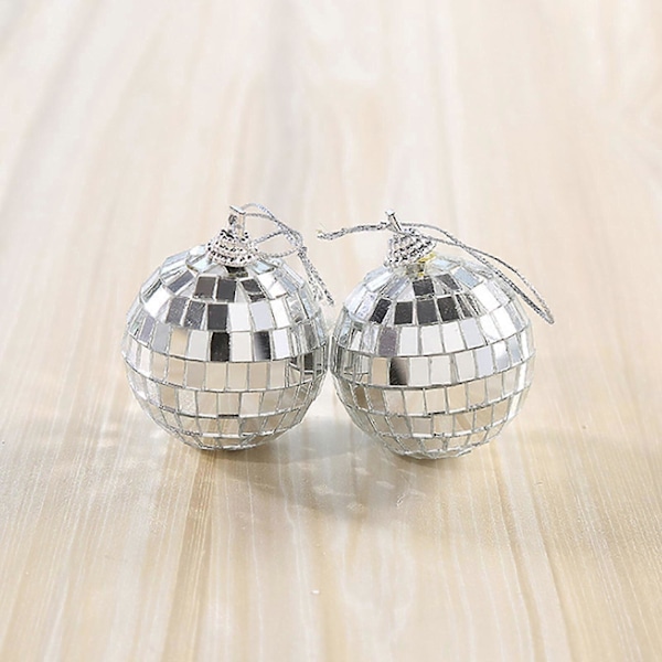 6/12 stk. Mini Diskokule Festdekorasjoner Sølv Mini Plastpynt Små Diskokuler Silver 3CM