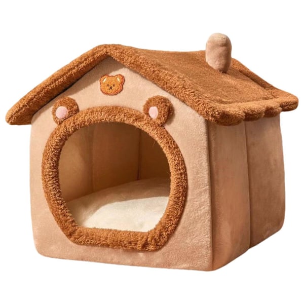 Koiran Koppi Sisätiloihin Taitettava Pehmeä Kennel Sänky Lämmin Kissatalo Pennun Luola Tyynyllä Pienille Keskikokoisille Suurille Koirille Kissoille L Ruskea