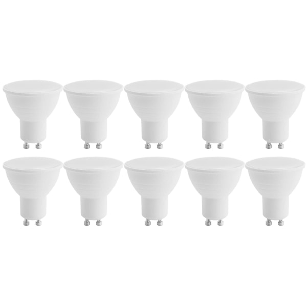 LED GU10 Spotlys, 5W varm hvit 3000K (tilsvarer 50W halogen) Energibesparende lyspære, 400LM 120° stråle ikke dimmbar, 10 stk. - WELLNGS