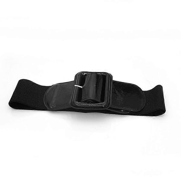 Bred Elastisk Belte for Kvinner - Stretchbelte, Retro Stil, Elastisk Midje Belte for Kjoler Black