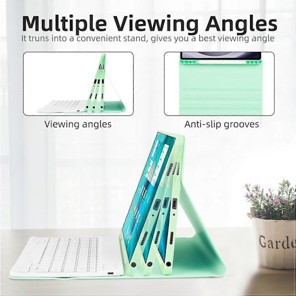 Samsung Galaxy Tab A9+ Nahkakotelo irrotettavalla RGB-taustavalaistulla näppäimistöllä Multicolor Style B