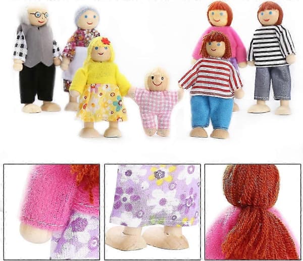 Puinen Nukkekotiperhe, 7 jäsentä