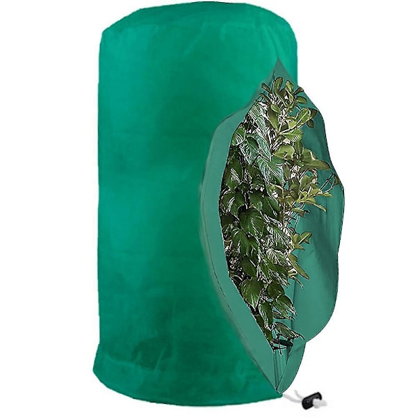Frostsäkerhetspåsar för växter, återanvändbara växt skyddspåsar med dragsko, trädgårdsfleecepåsar vinter Green S-60x80cm
