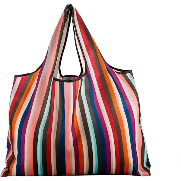 Genanvendelige indkøbsposer 2 pakker store nylon vaskbare sammenklappelige miljøvenlige heavy duty shopping tote taske passer i lommen ny regnbue