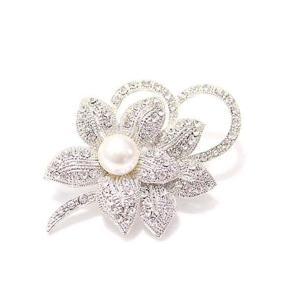 Rhinestone-brosch, Pageant-brosch, Blomma-pärl-brosch, Elegant Blomma-brosch, Glansig Brosch, Kawaii-emalj