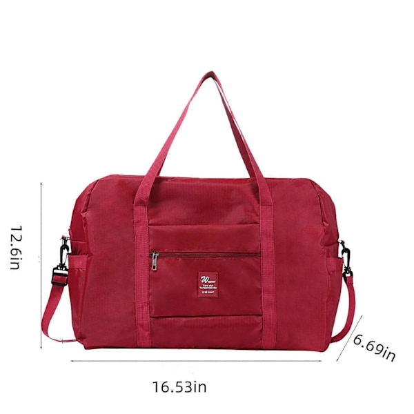 Sammenleggbar reiseveske Tote Carry On Bagasje Sport Duffle Week-ender Overnatting for kvinner og jenter