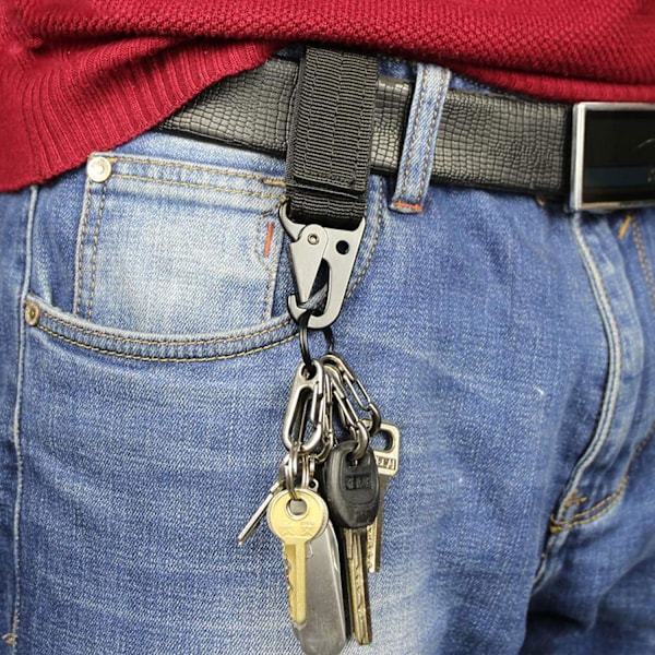 5-pakning Taktisk Utstyr Karabinkrok Hengebelte Karabinkrok Nylon Vevbånd Spenne Stroppklemme Ryggsekkbånd Nøkkelringer Henge