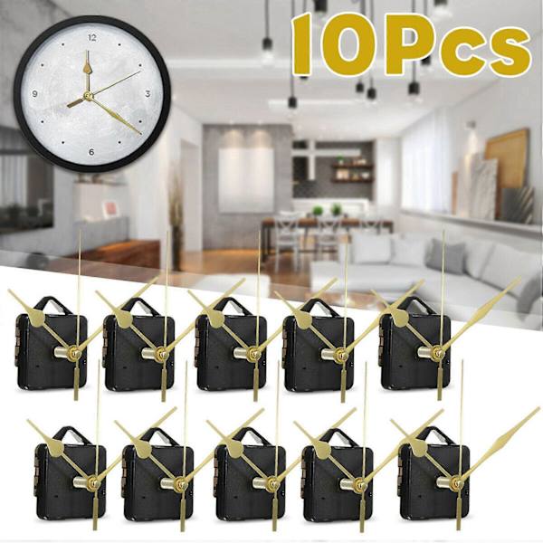 10 st DIY Tyst Kvartsurverk Spindlevisare Väggklocka Mekanism Reparationsverktyg Del Cloc
