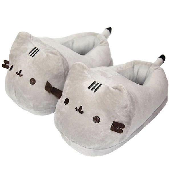Plush Katttofflor för Kvinnor, Inomhus, Mjuka, Halksäkra, Söta, Varma, Golvskor, Tofflor, Cartoon 5-9