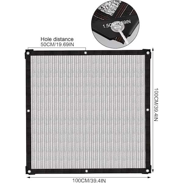 Reflekterande Aluminet Solskyddstyg, Solskyddsnät Silver Mesh Skuggnät, Växthus Blommor Växter Uteplats Gräsmatta Nätnät