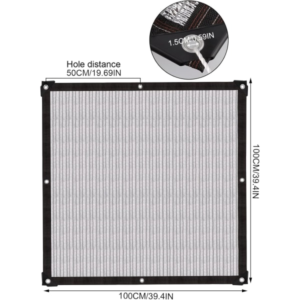 Reflekterende Aluminet Solsejl, Solcreme Skyggenet Sølv Mesh Skyggenet, Drivhus Blomster Planter Terrasse Plæne Mesh Net