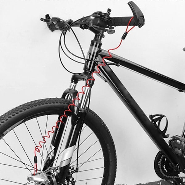 Stöldskyddande Säkerhetskabel i Stål med Fjäder, Lås för Cykel Red 1.5m