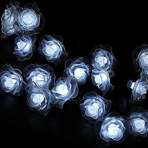 Solcelled Julelys, 30 LED Vanntette Rosehagedekorasjoner Cool White