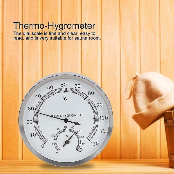 2-i-1 badstutermometer i rustfritt stål Hygrometer Termohygrometer Zubehr Fr Saunazubehr Fr Innenrume1stkwei - Aespa