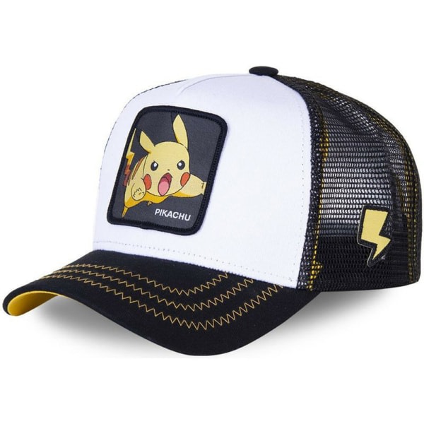 Sarjakuva Pikachu verkkohattu Baseball-lippis Lapsen hattu Casual ulkoilu musta Black