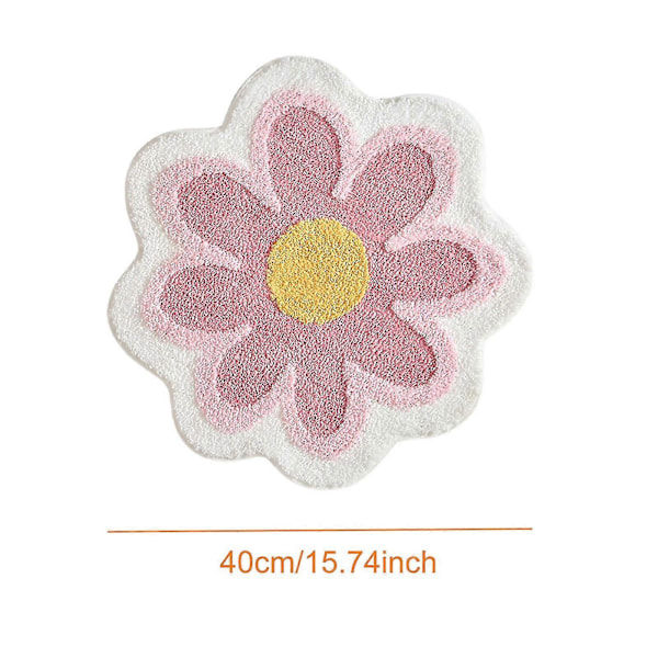 Daisy Søt Badematte Blomsterformet Vaskbar Baderomsmatte Sklisikker Absorberende Baderomsmatte Myk Luftig Barneroms Blomsterteppe For Gulv 40 cm Blue