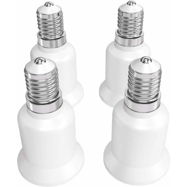 Sockeladapter - E14 till E27 Sockelomvandlare - E27 baslamphållare Adapter för halogen LED-lampa 4st